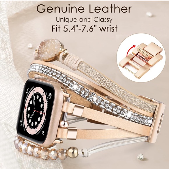 Jewelry - NIB Beaded Boho Bracelet Compatible for Apple Watch Band